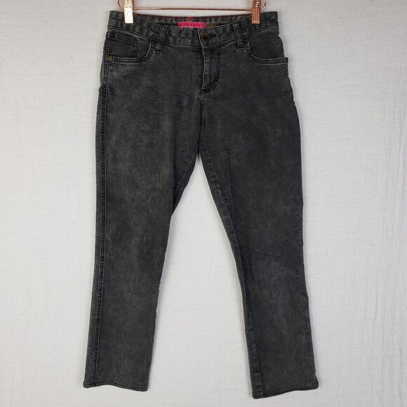 Alice + Olivia Mineral Washed Black Jeans Ankle Crop Pants size 4 Stretch - Picture 1 of 8